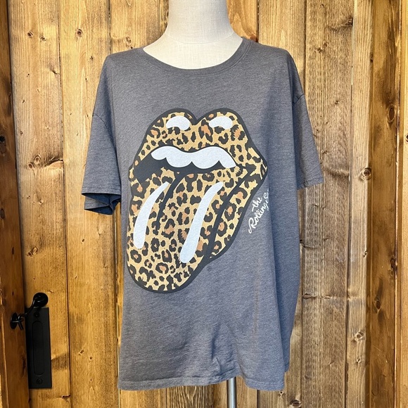 The Rolling Stones XXL Gray Graphic Tongue Tshirt Leopard Streetwear - Picture 3 of 7